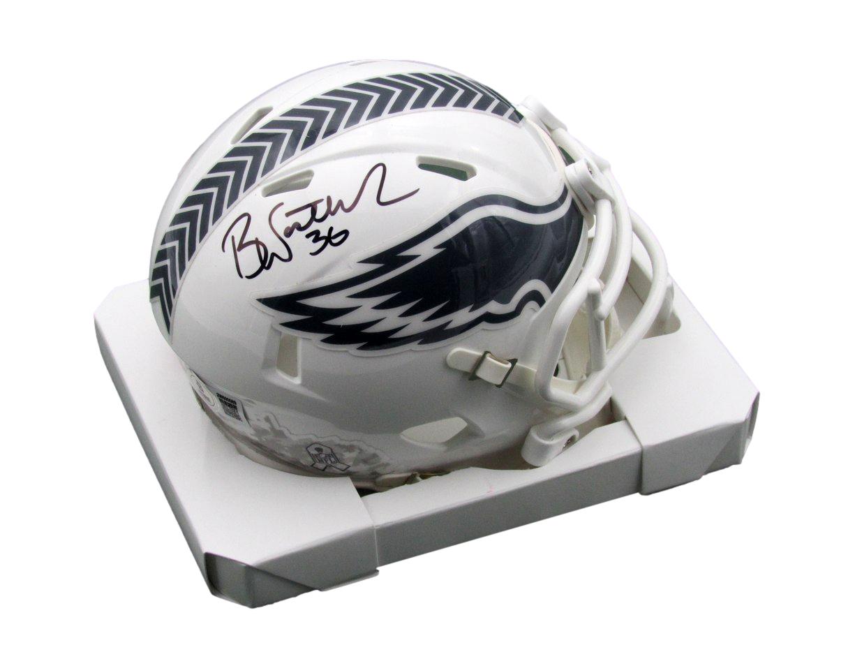 Brian Westbrook Signed Eagles 2024 Salute to Service Mini Helmet Beckett 193082