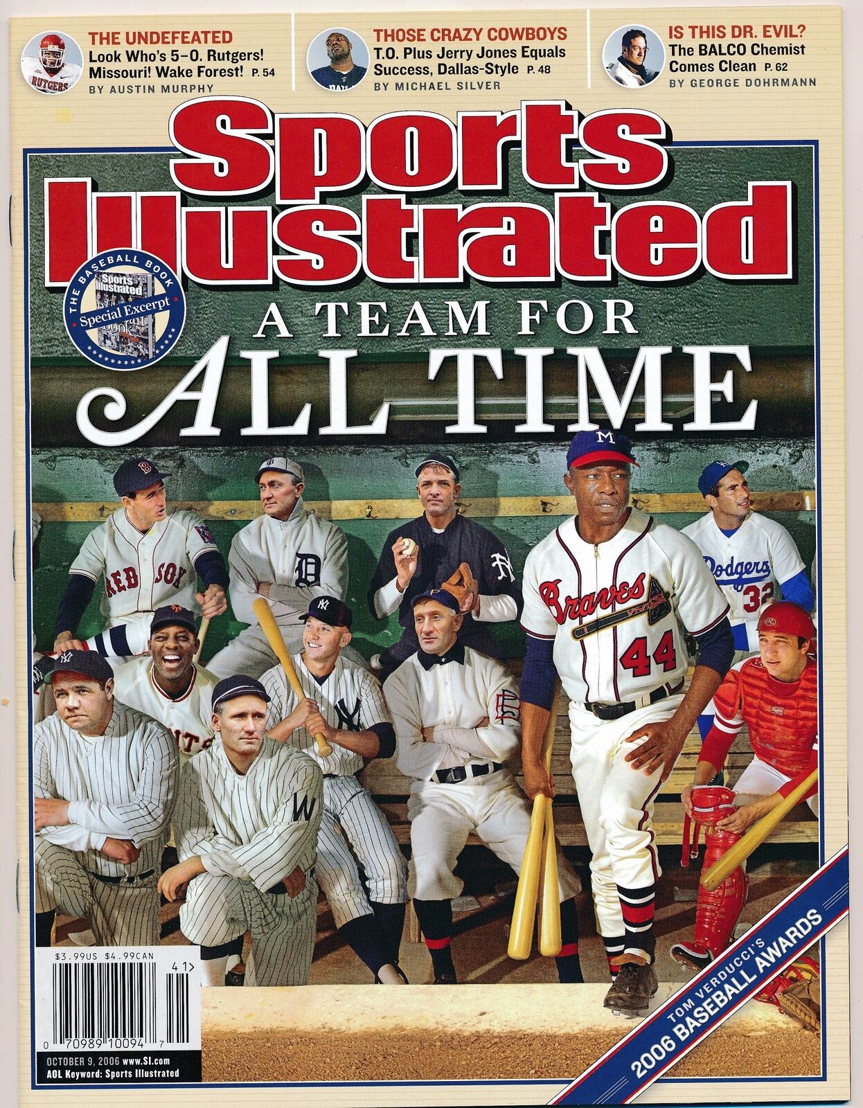 October 6, 2006 A Team For All Time Sports Illustrated NO LABEL Newsstand