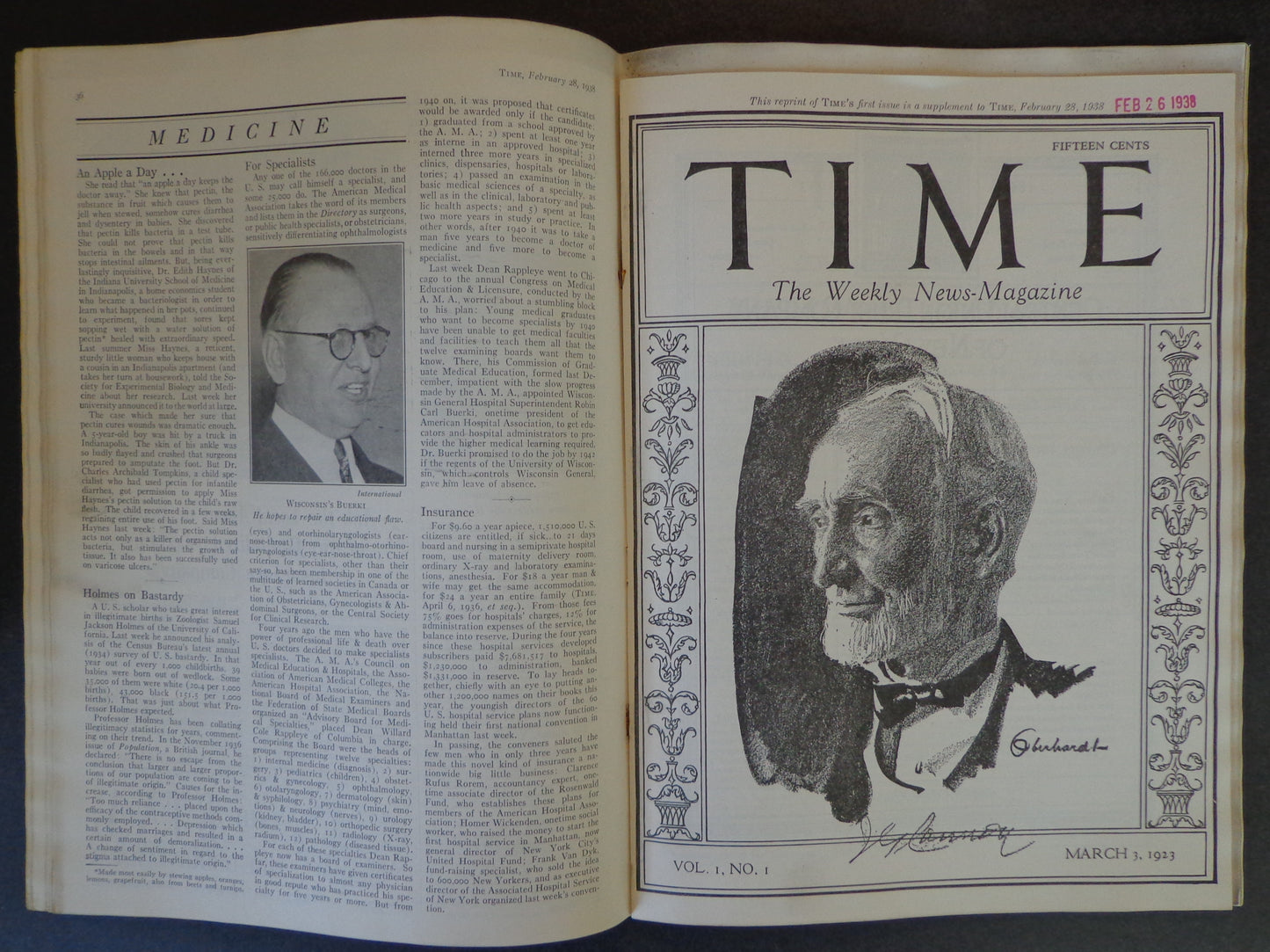 Time Magazine Vol XXXI No 9 February 28, 1938 Franklin Roosevelt 183500