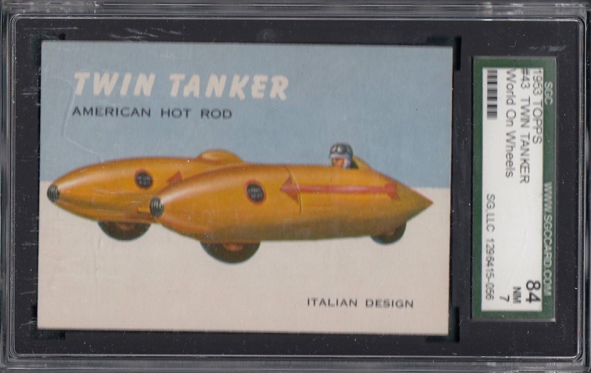 1953 TOPPS World on Wheels #43 Twin Tanker NM SGC 84 7