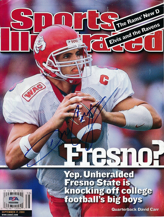 David Carr Signed/Auto 8x10 SI Cover Magazine Photo Fresno State PSA/DNA 188135