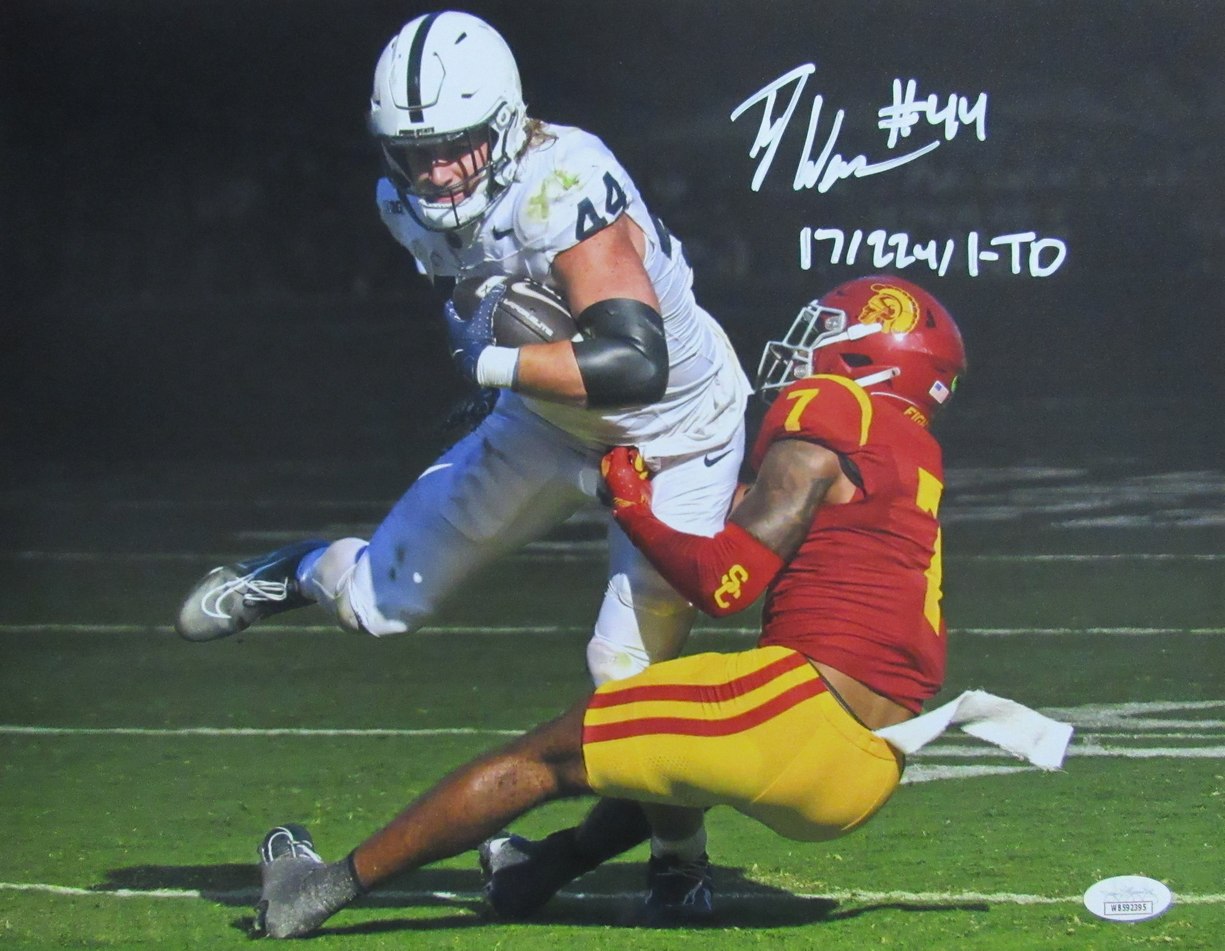 Tyler Warren Signed/Inscribed 11x14 Photo Penn State VS. USC JSA 191919