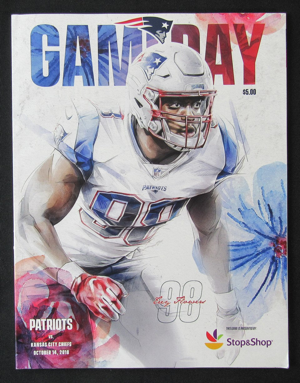 2018 New England Patriots vs. Chiefs Program Trey Flowers 10/14 Tom Brady 173163