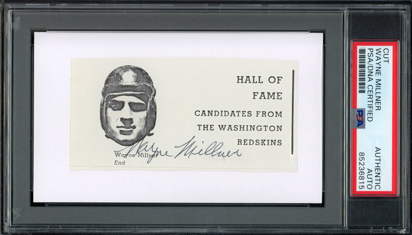 Wayne Millner HOF Signed/Auto Cut Photo on 3x5 Card Redskins PSA/DNA 188286
