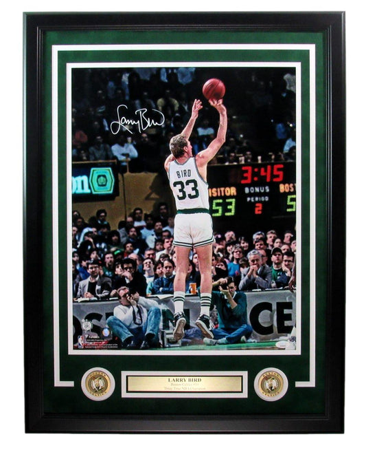 Larry Bird HOF Signed/Auto 16x20 Photo Boston Celtics Framed JSA 189445