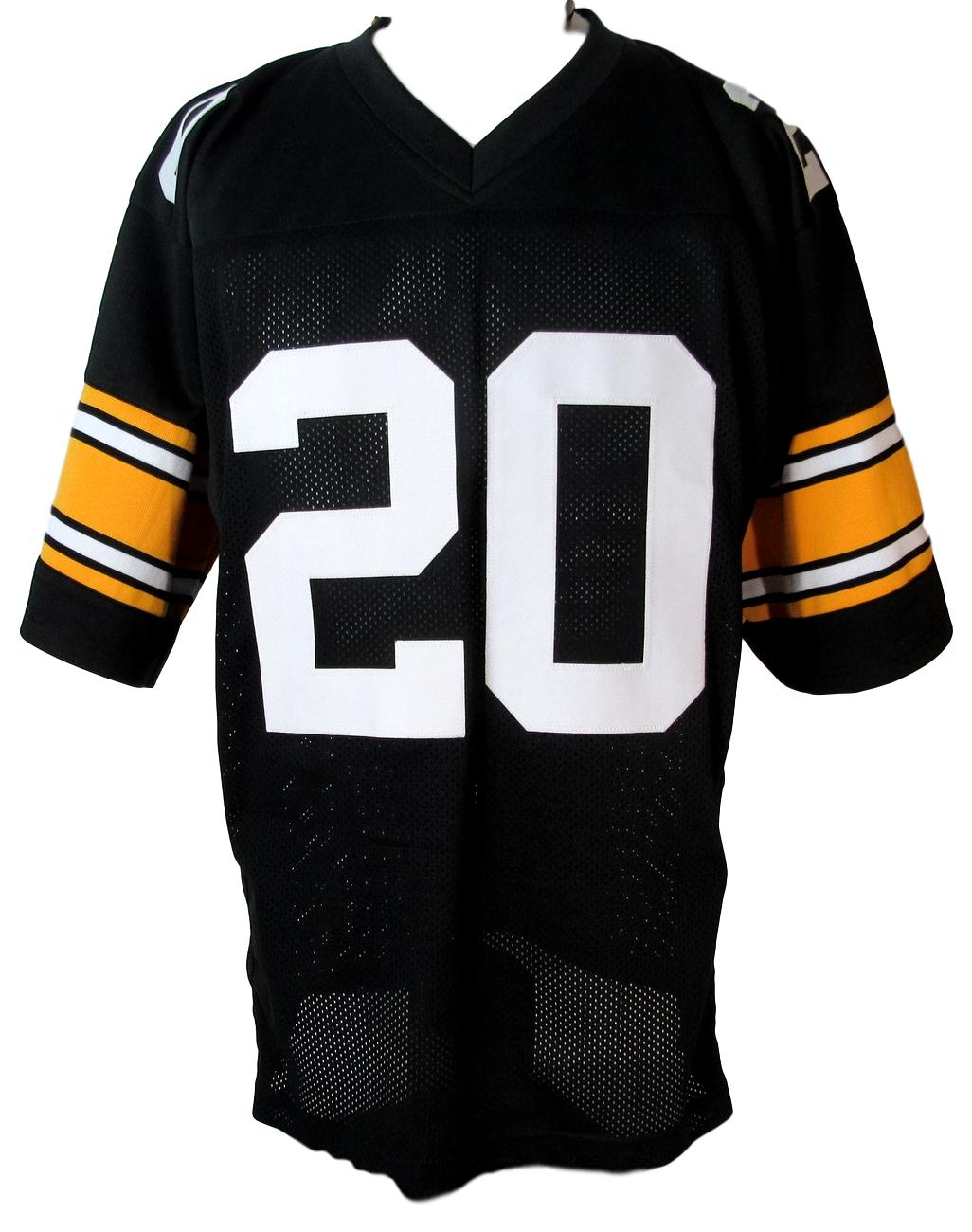 Rocky Bleier Steelers Signed/Inscribed Custom Black Football Jersey JSA 147462