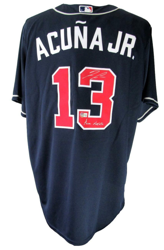 Ronald Acuna Jr Signed/Inscribed Atlanta Braves Nike Jersey Beckett  159536