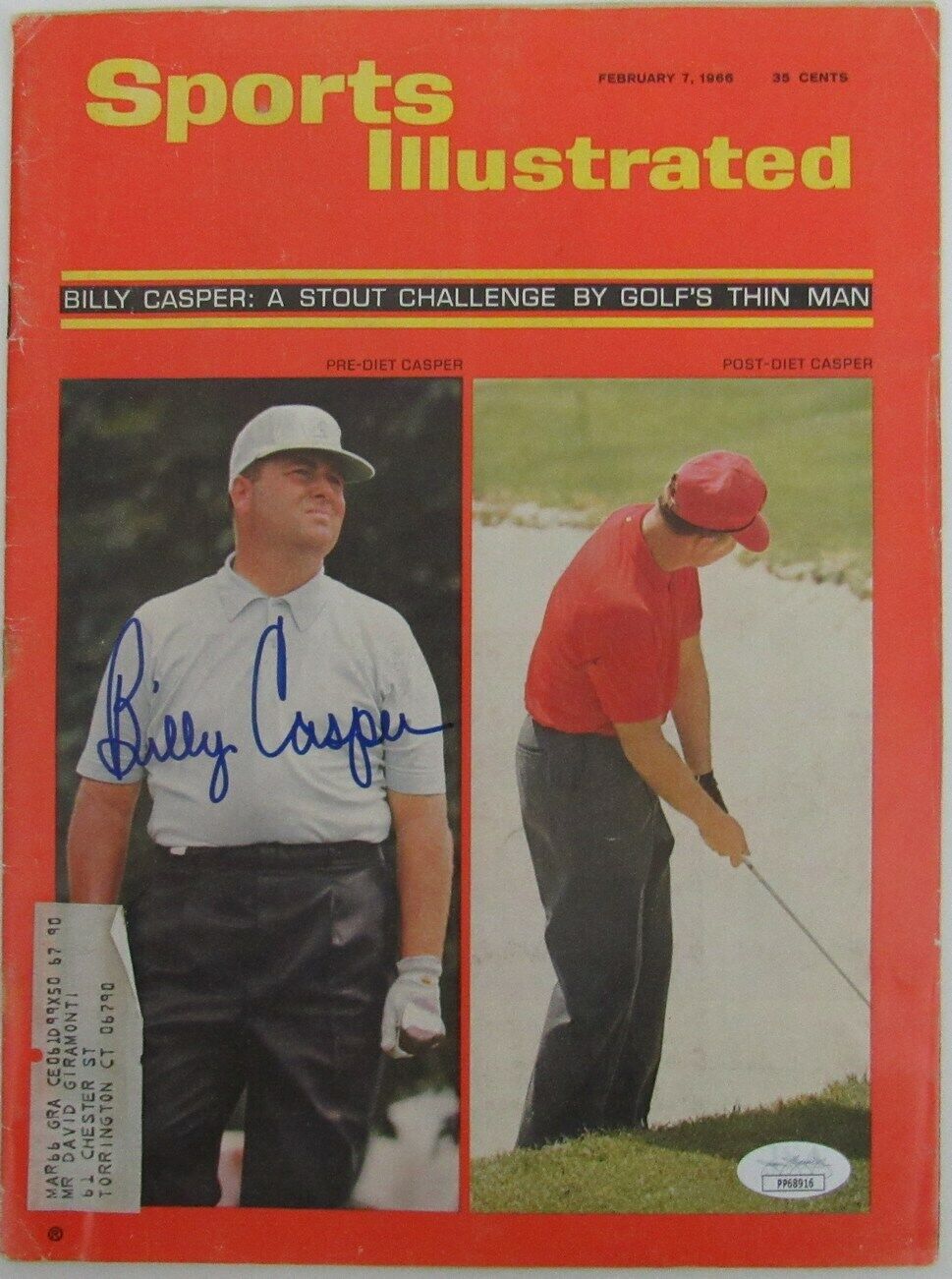 Billy Casper PGA Champ Signed/Auto 1965 Sports Illustrated Magazine JSA 159878