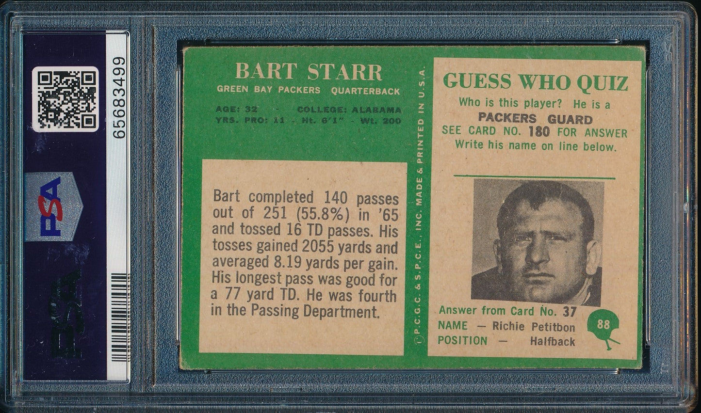 1966 Philadelphia #88 Bart Starr Autographed Card PSA/DNA AUTO 10 188017