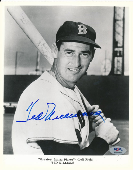Ted Williams HOF Signed/Auto 8x10 B/W Photo Boston Red Sox PSA/DNA 191860