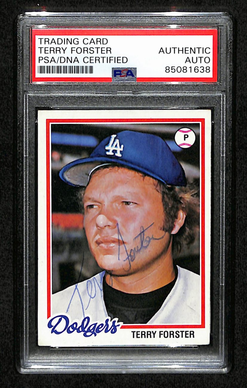 Terry Forster Signed 1978 Topps Card #347 Los Angeles Dodgers PSA/DNA 184566