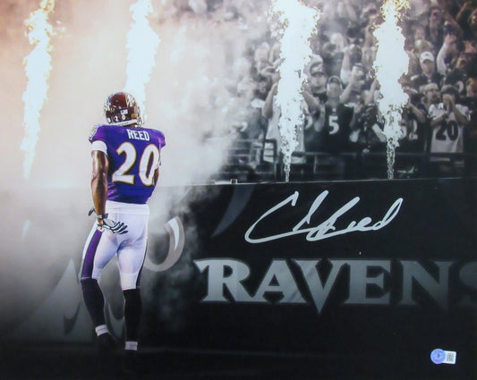 Ed Reed HOF Autographed 16x20 Photo Baltimore Ravens Beckett 183307