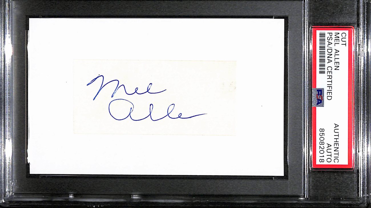 Mel Allen HOF Autographed 3x5 Index Card Sportscaster Yankees PSA/DNA 184803
