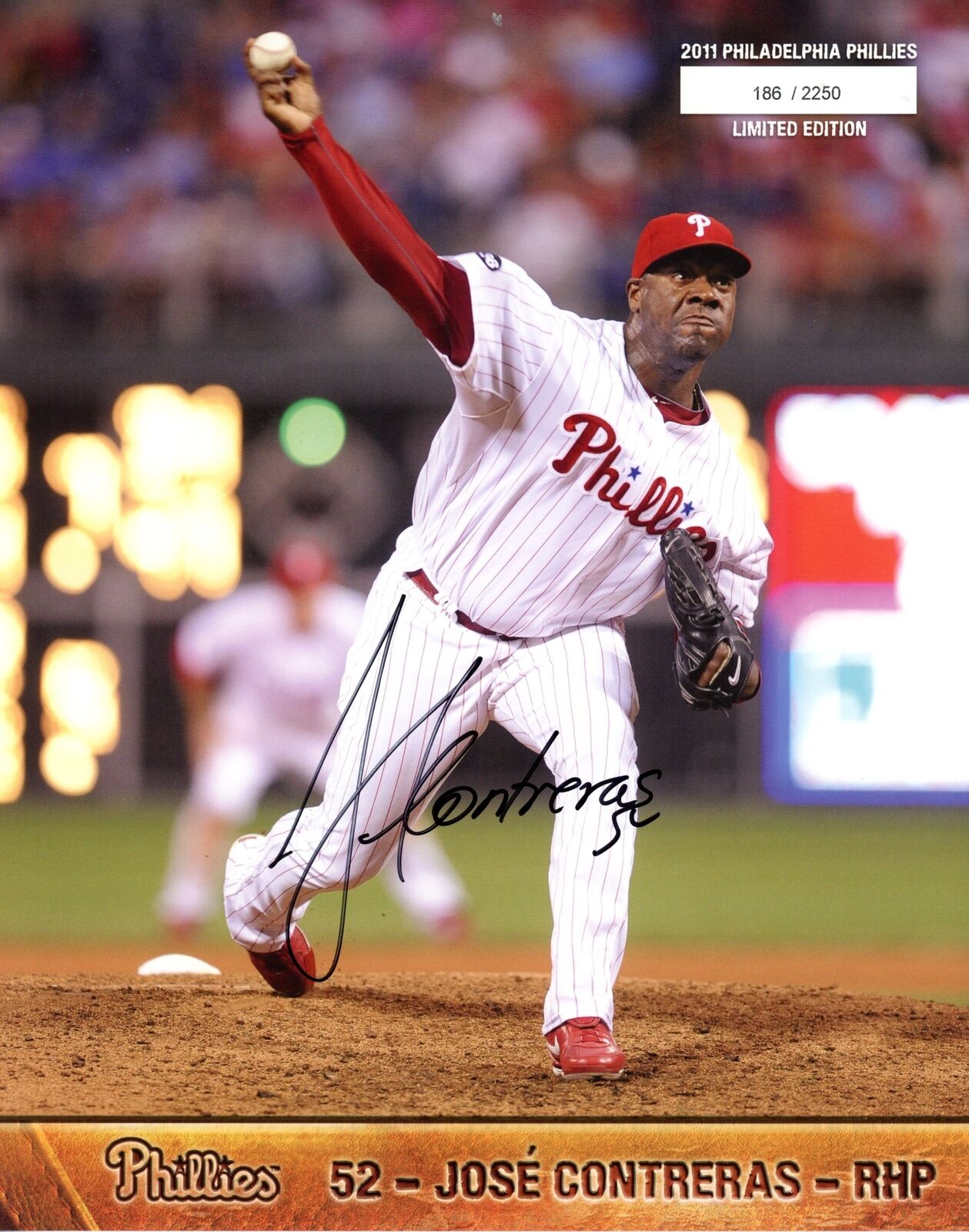 Jose Contreras Autographed 2011 8x10 Phillies Phan Photo