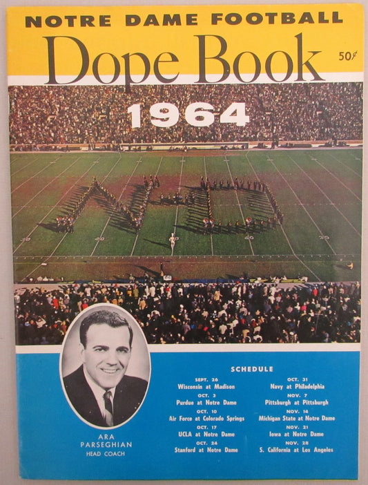 1964 Notre Dame College Football Dope Book Yearbook 192250