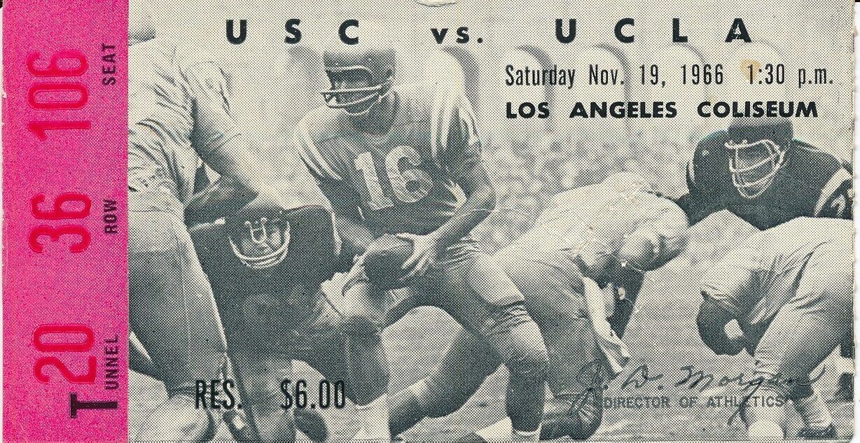 1966 USC Trojans vs. UCLA Football Game Ticket Stub 148533