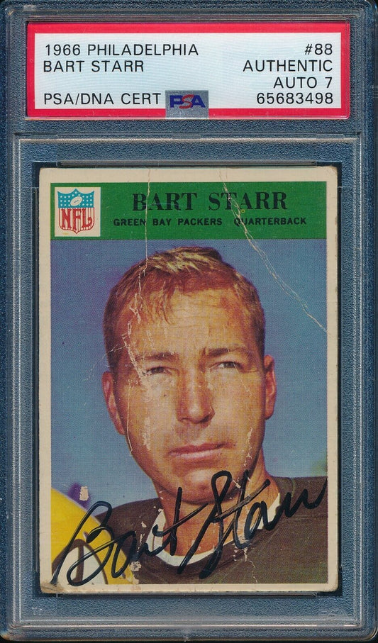 1966 Philadelphia Bart Starr HOF #88 Authentic Card Green Bay Packers 176935