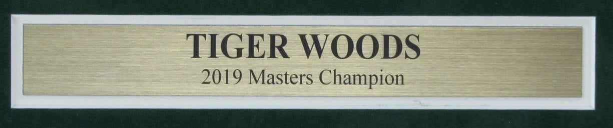 Tiger Woods Signed/Autographed Yellow 2019 Masters Flag Framed Upper Deck 192368