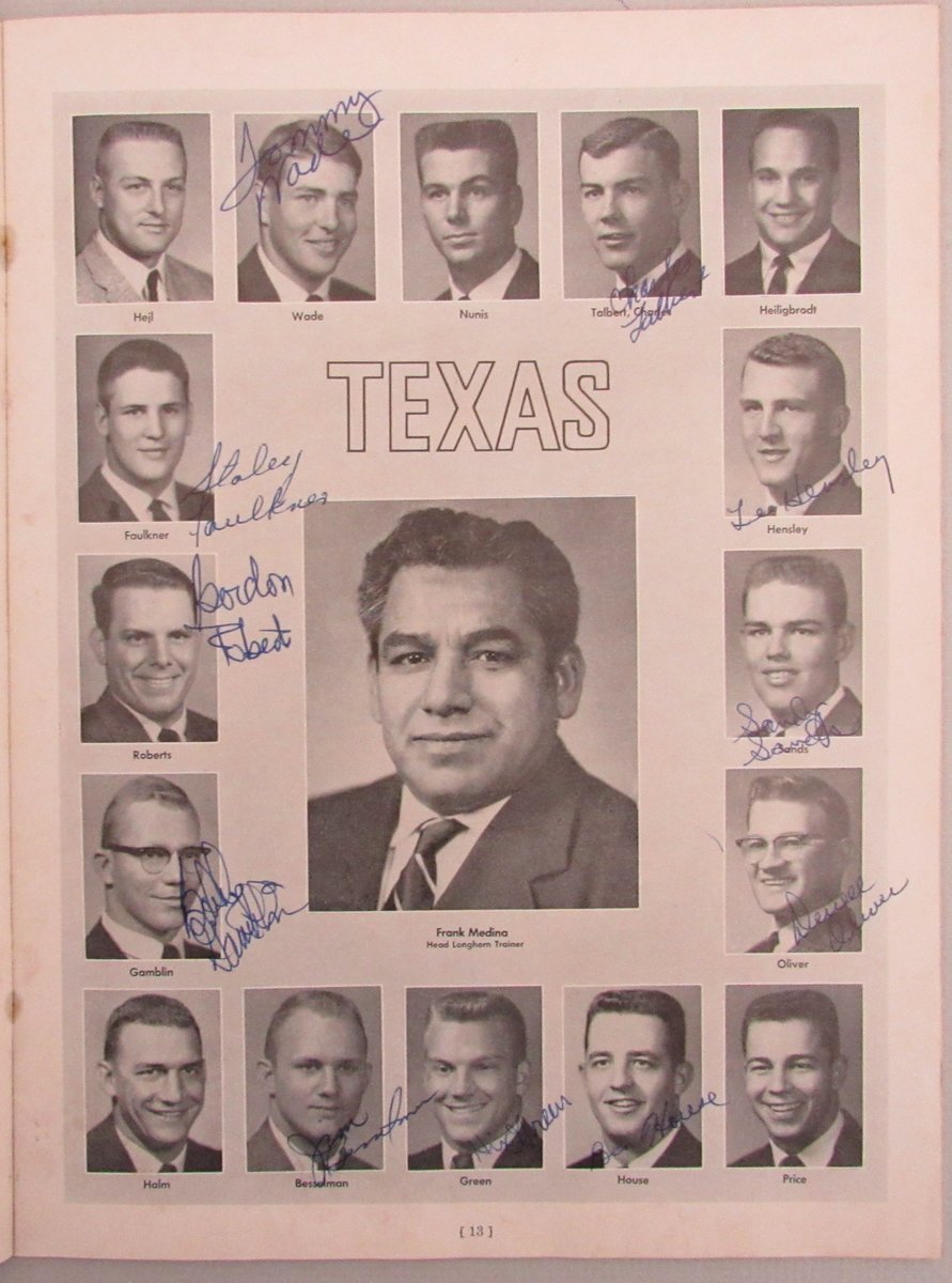 1961 Texas vs Oklahoma Game Program Signed by (50) Longhorns w/ Royal 192967