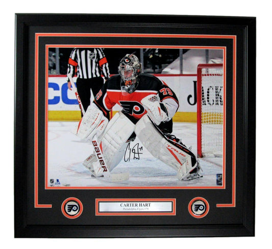 Carter Hart Autographed 16x20 Photo Philadelphia Flyers Framed Fanatics