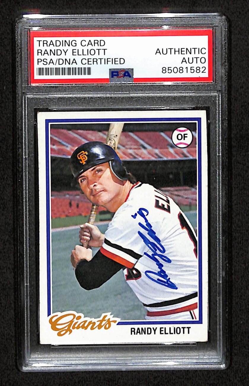 Randy Elliott Signed 1978 Topps Card #719 San Francisco Giants PSA/DNA 184525