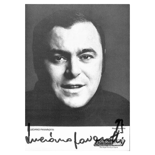 Luciano Pavarotti Singer d.2007 Signed/Autographed 4x6 B&W Photo JSA 187818