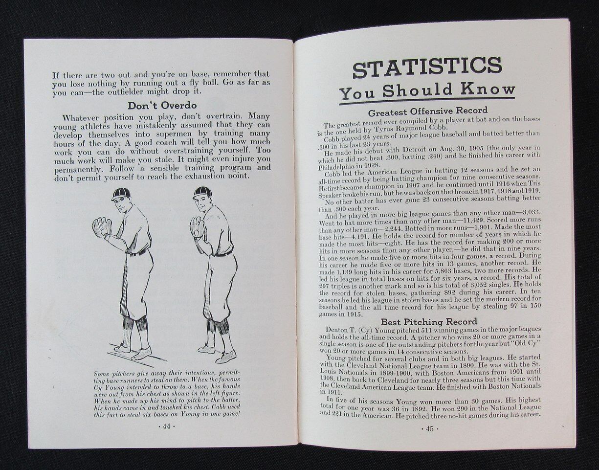 1934 Kellogg Sports Library Baseball Booklet