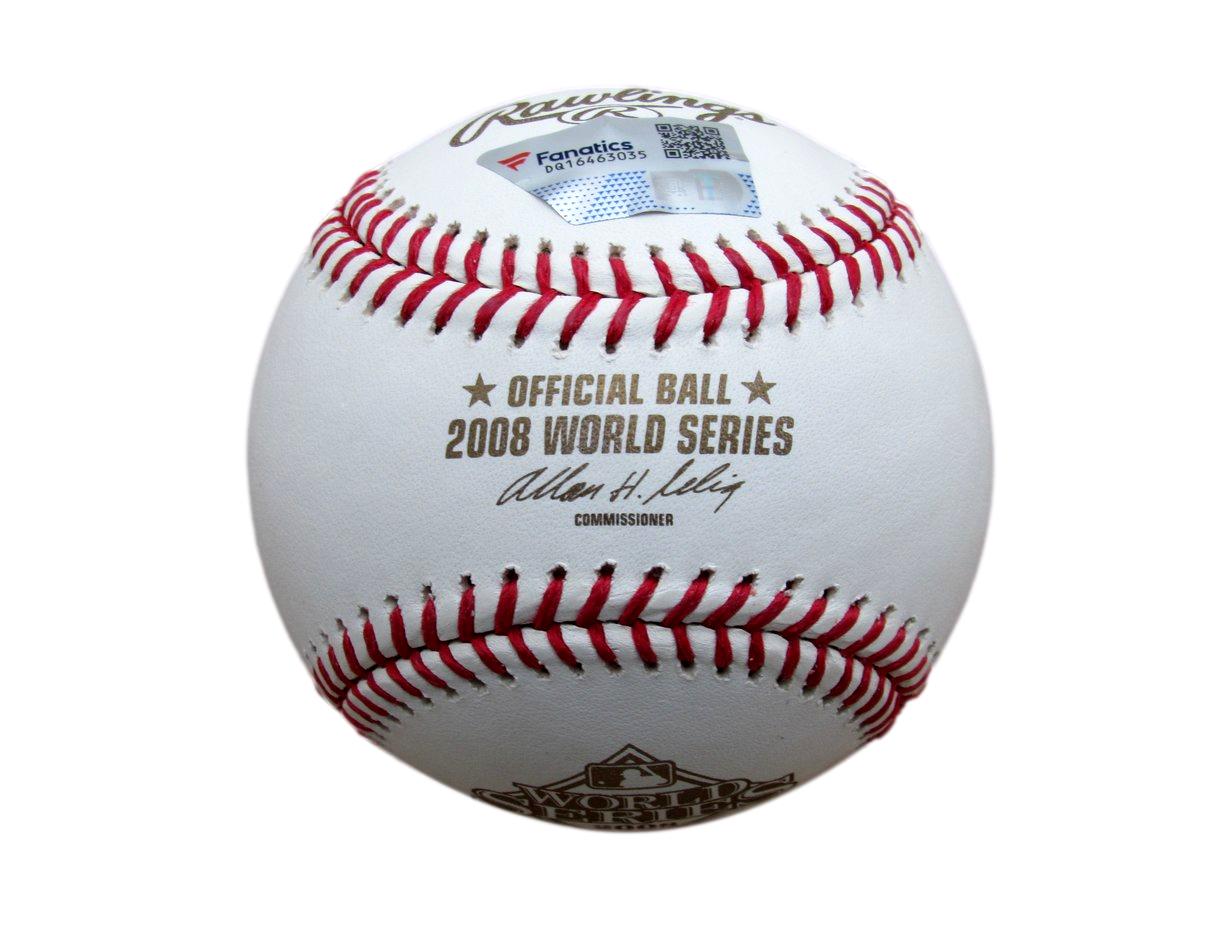 Chase Utley Autographed 2008 World Series Baseball Phillies Fanatics 187378