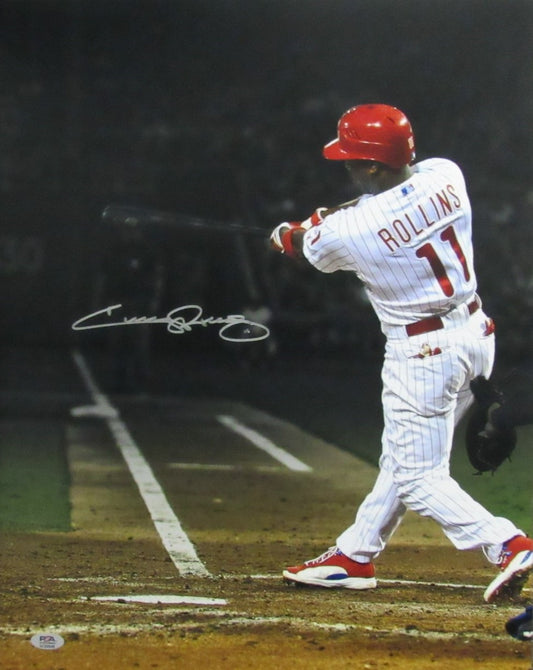 Jimmy Rollins Phillies Signed/Autographed 16x20 Photo Framed JSA 158144
