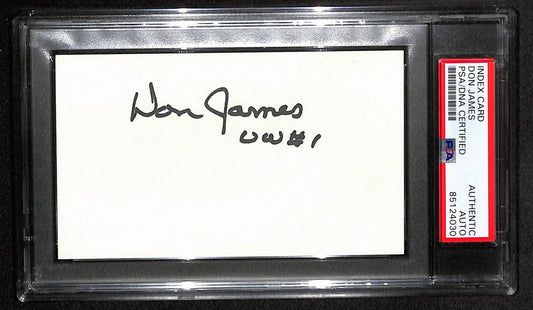 Don James Signed 3x5 Index Card University of Washington PSA/DNA 185463