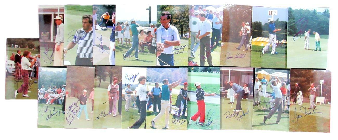 Lot of 19 PGA Signed 4x6 Color Photos incl. Weibring, O'Meara, Stockton 150116