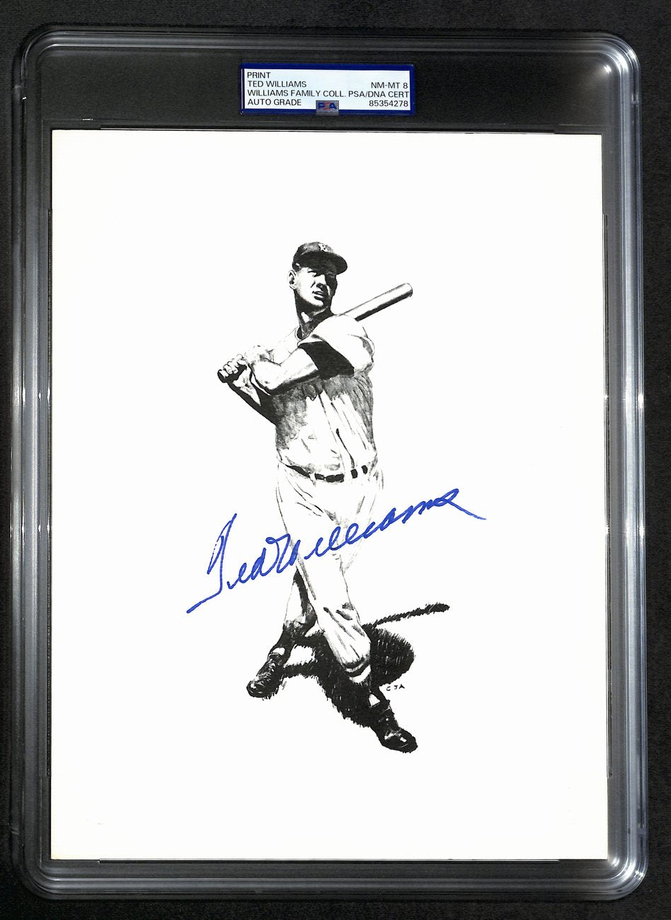 Ted Williams Signed/Auto 8x10 Photo/Print Red Sox PSA/DNA Slabbed 193012