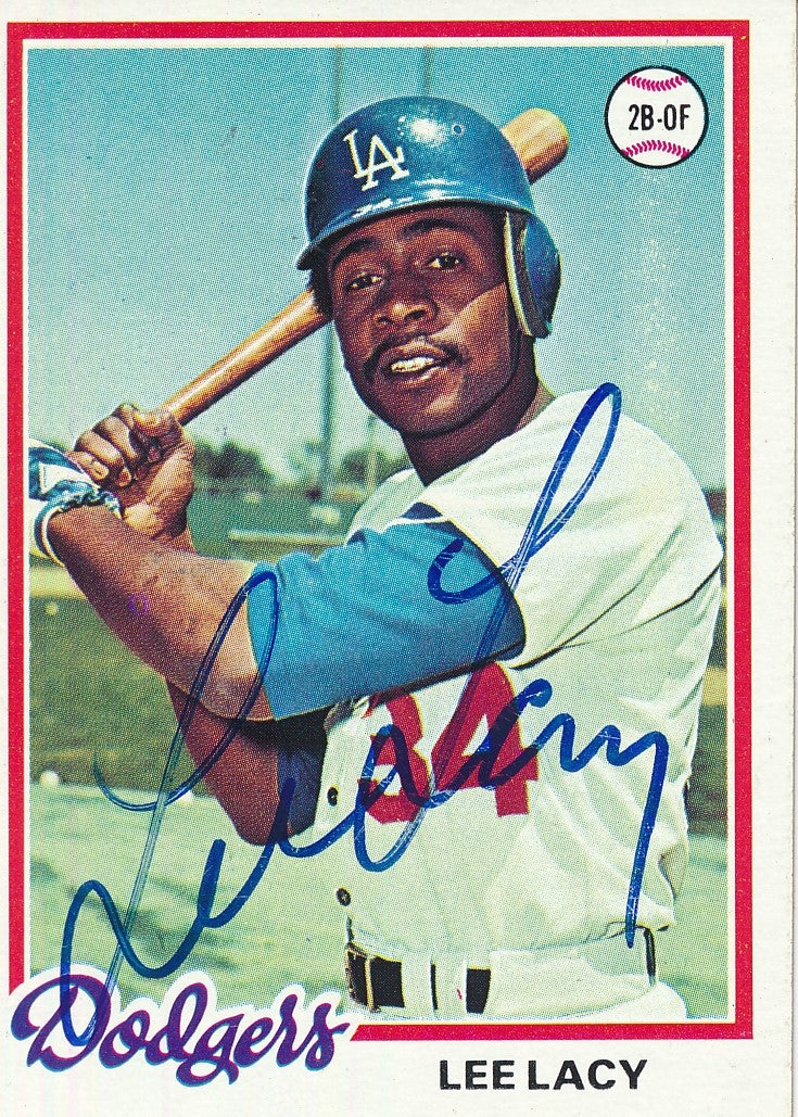 Lee Lacy Autographed 1978 TOPPS Card #104 Los Angeles Dodgers 183032