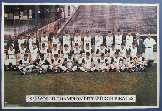 Pittsburgh Pirates Team Autographed 1960 World Champs 36x24 Poster 176532