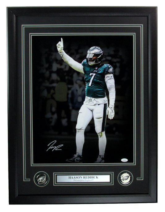 Haason Reddick Autographed 16x20 Photo Philadelphia Eagles Framed JSA 176774