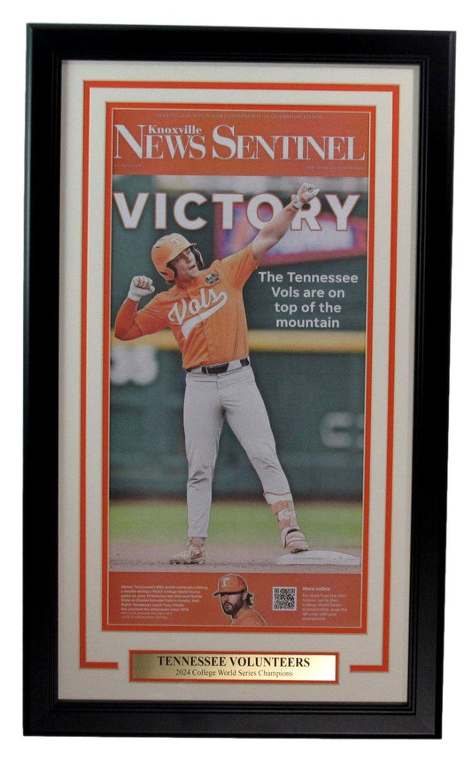 Tennessee Volunteers 2024 World Series Champions Knoxville Sentinel Framed 91301