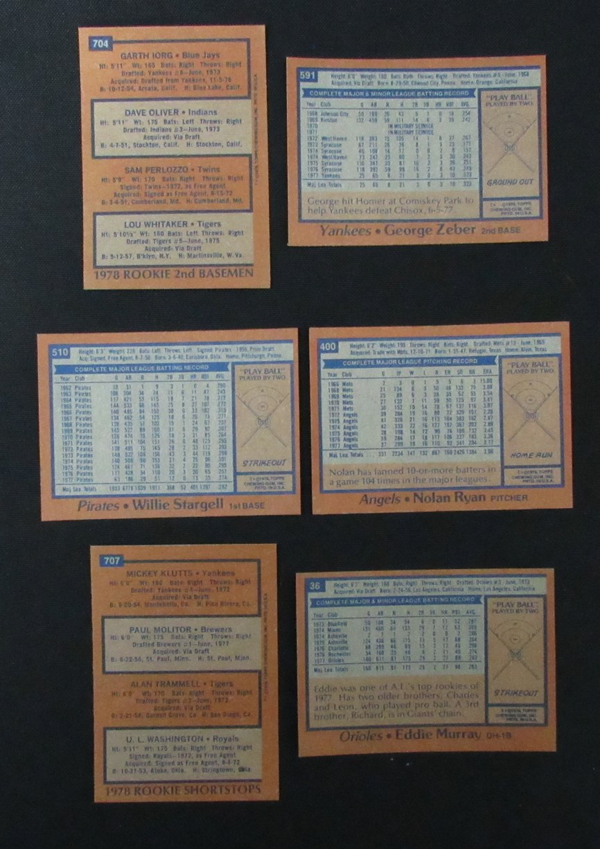 1978 TOPPS Baseball Complete Set (726) in Pocket Pages Ryan, Stargell 184938