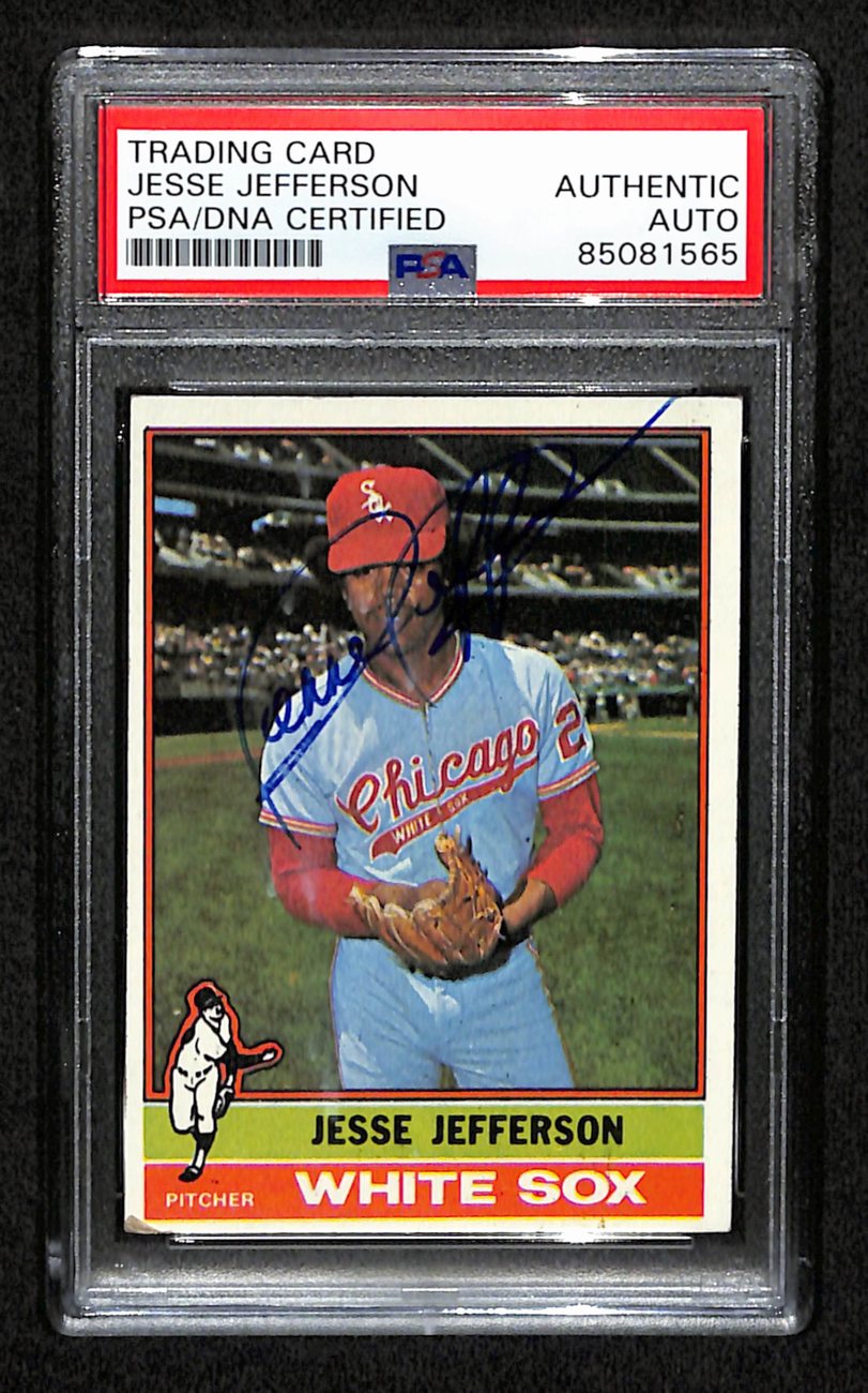 Jesse Jefferson Signed 1976 Topps Card #47 Chicago White Sox PSA/DNA 184582