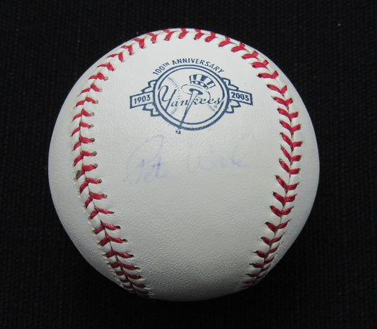 Pete Ward Signed/Auto Yankees 100th OML Baseball JSA  186896