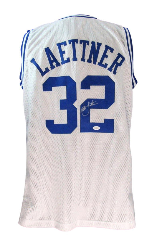 Christian Laettner Signed White  Custom Basketball Jersey Duke JSA 189229