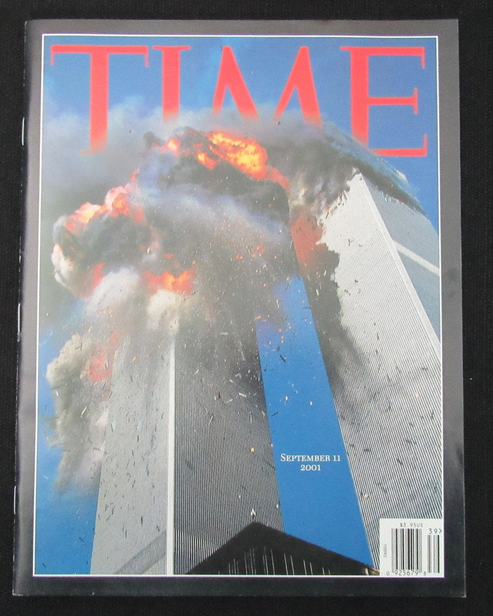 September 11, 2001 TIME Magazine Newstand NO LABEL  Twin Towers Cover 187389