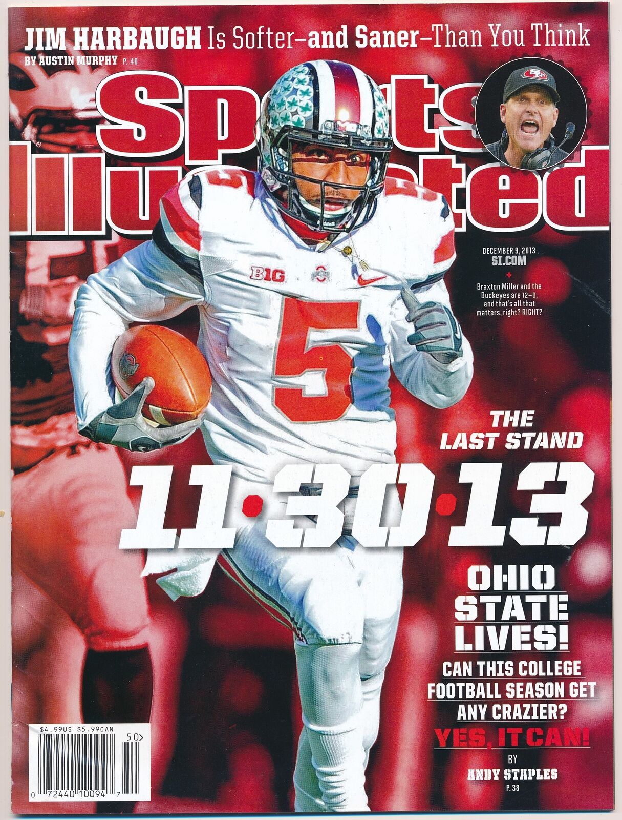 December 9, 2013 Braxton Miller Sports Illustrated NO LABEL Newsstand Ohio State