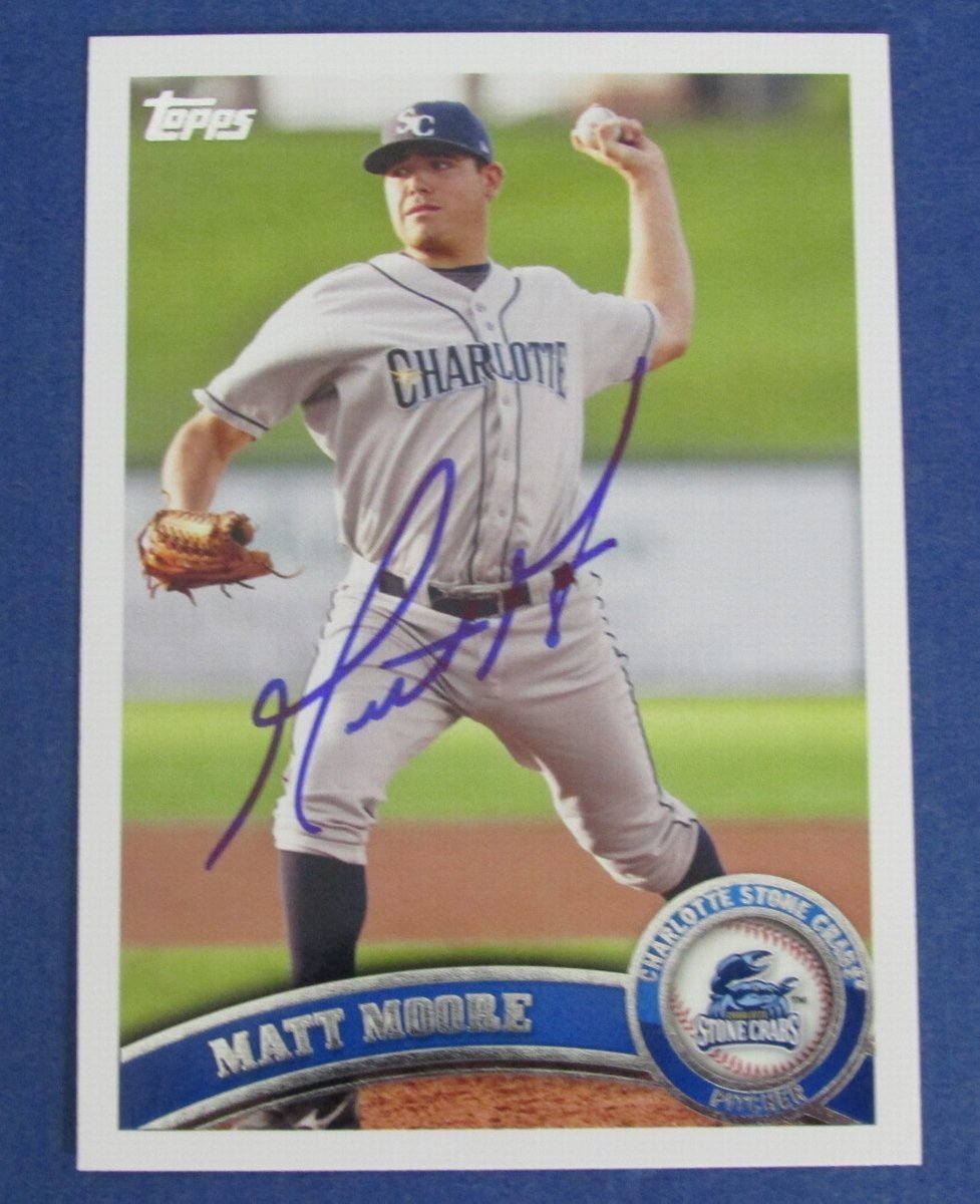 Matt Moore Rays Signed/Autographed 2011 Topps Baseball Card #253