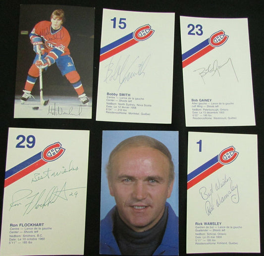 Lot of 6 Montreal Canadiens Signed 3.5x5.5 Team Postcards incl. Gainey 150454