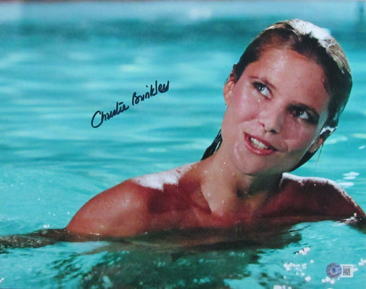 Christie Brinkley Vacation Pool Scene  Autographed 11x14 Photo Beckett