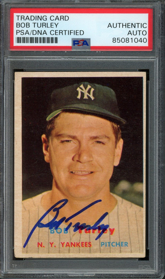 Bob Turley Signed 1957 Topps Trading Card #264 Yankees PSA/DNA 183585