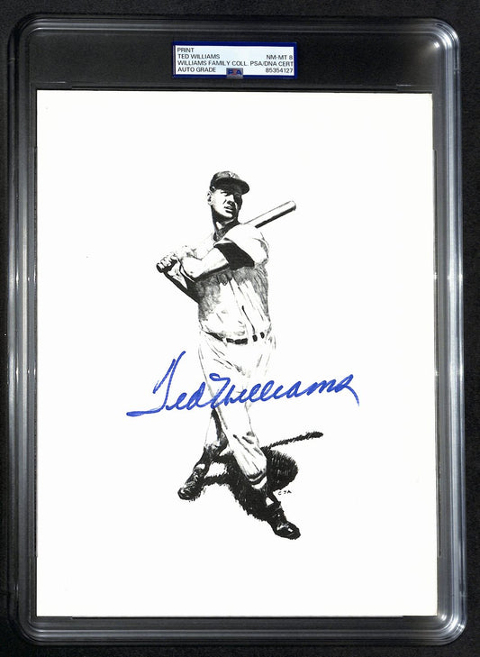 Ted Williams Signed/Auto 8x10 Photo/Print Red Sox PSA/DNA Slabbed 193026