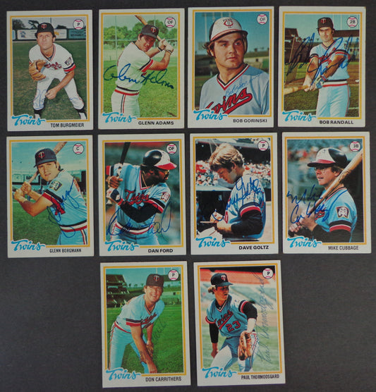Lot of (10) Minnesota Twins Autographed 1978 TOPPS Baseball Cards 183173