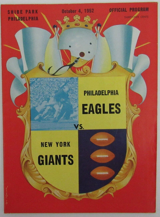 Vintage 1952 Philadelphia Eagles vs. New York Giants NFL Game Program