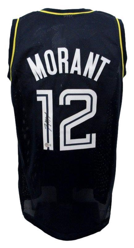 Ja Morant Autographed Black Custom Basketball Jersey Memphis Grizzlies Beckett